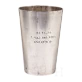 Silberbecher und Epauletten aus Offiziersnachlass, 1848 - 1918