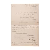 Wilhelm Conrad R&ouml;ntgen (1845 - 1923) - eigenh&auml;ndiger und signierter Brief an das Hofmarschallamt des Prinzen Alfons von Bayern 1912