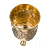 Silbervergoldeter M&uuml;nzbecher auf das Dreikaiserjahr 1888