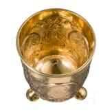 Silbervergoldeter M&uuml;nzbecher auf das Dreikaiserjahr 1888