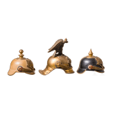 Sechs preu&szlig;ische Miniaturhelme, um 1900