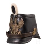 Tschako f&uuml;r Mannschaften der J&auml;ger-Bataillone, vor 1892