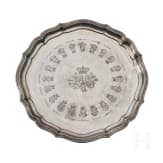 A silver presentation tray from the officer corps of the Prussian Garde du Corps
