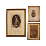 Three photographs of Kaiser Wilhelm II and officers of the Prussian Life-Guard Hussar Regiment (LGHR), respectively