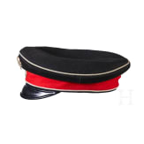 Schirmm&uuml;tze des preu&szlig;ischen 1. Leib-Husaren-Regiments mit Namensbezeichnung &bdquo;Mackensen&ldquo;