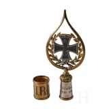 Preu&szlig;ische Standartenspitze, Fahnenring und Pr&auml;sentationsplakette f&uuml;r das Husaren-Regiment 1