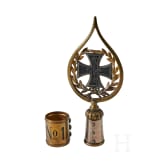Preu&szlig;ische Standartenspitze, Fahnenring und Pr&auml;sentationsplakette f&uuml;r das Husaren-Regiment 1