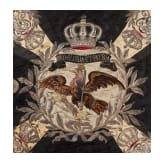 Standarte mit Fahnenspitze und -stange des 2. Leib-Husaren-Regiments &bdquo;K&ouml;nigin Viktoria von Preu&szlig;en&ldquo; Nr. 2