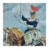 Gem&auml;lde Kesselpauker der K&ouml;nigsulanen, 1 H&auml;lfte 20. Jhdt.