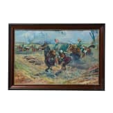 Gem&auml;lde &bdquo;Patrouille der J&auml;ger zu Pferde", 1914