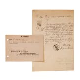 Legitimationsurkunde eines Abgeordneten der Frankfurter Nationalversammlung 1848 und zugeh&ouml;rige Taufbescheinigung