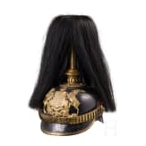 Helm f&uuml;r Mannschaften der w&uuml;rttembergischen Armee mit Paradebusch, um 1900