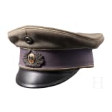 A field-grey visor cap for officers