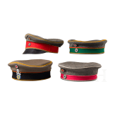 Four field caps for members of the cavalry, from 1907 onwards