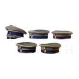 Five field caps for members of the cavalry, from 1907 onwards