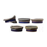 Five field caps for members of the cavalry, from 1907 onwards