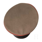 A field-grey visor cap for officers of the Prussian army with camouflage ribbon