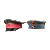 Two field-grey cavalry caps from the First World War