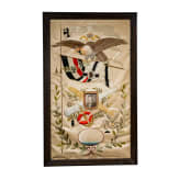 A large silk China-embroidery picture, military service record, and certificate belonging to artilleryman Theodor Krolikowski, 1903&ndash;1906
