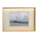 Willy St&ouml;wer (1864 - 1931) - Gouache mit Hafenansicht von Stralsund