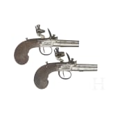 A pair of Belgian flintlock pocket pistols