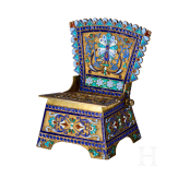 A silver-gilt and cloisonn&eacute; enamel salt chair, Russia, Moscow, Ivan Saltykov, 1889