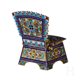 A silver-gilt and cloisonn&eacute; enamel salt chair, Russia, Moscow, Ivan Saltykov, 1889