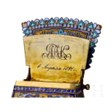 A silver-gilt and cloisonn&eacute; enamel salt chair, Russia, Moscow, Ivan Saltykov, 1889