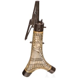 Geweihgabel-Pulverflasche, s&uuml;ddeutsch, um 1570