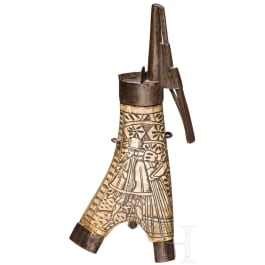 Geweihgabel-Pulverflasche, s&uuml;ddeutsch, um 1570