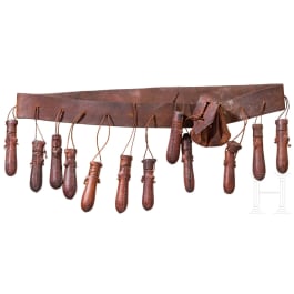 Musketier-Bandelier mit zw&ouml;lf Pulverma&szlig;en, deutsch, um 1630