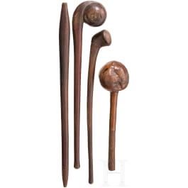 A small collection of war clubs