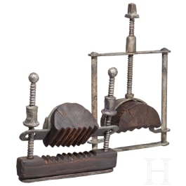 Two vices, collector's reproductions of 16th/17th century torture instruments