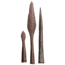 Three European spearheads, Celtic to Middle Ages