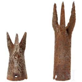 Two jousting lance heads, 14th - 15th century
