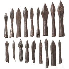 18 German arrow and bolt tips, 14th - 16th century
