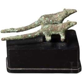 Zwei Miniatur-Ratten aus Bronze, Ägypten, ca. 1000 - 500 v. Chr.