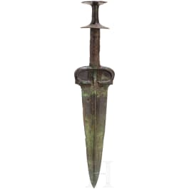 A Luristan Bronze dagger with disc pommel, ca. 10th century B.C.