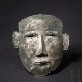 An Early Iron Age bronze mask for a dead person, Southeast Europe, ca. 6th century B.C.