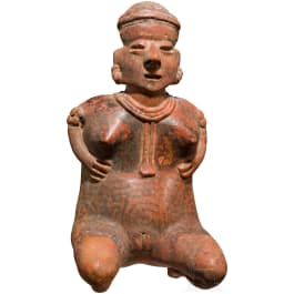 Kniende Frau, Terrakotta, Nayarit, Mexiko, 100 v. Chr. - 250 n. Chr.