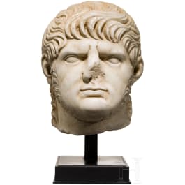 Grand Tour-Skulptur des Kopfes von Nero, Italien, 19. Jhdt., Marmor