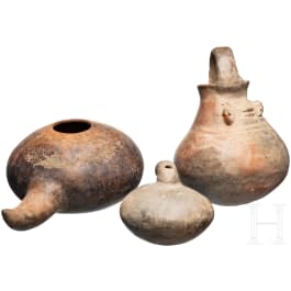 Drei Keramikgefäße, Peru, präkolumbianisch