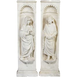 A rare pair of Italian Baroque depictions of saints, early 17th century