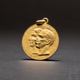 A gold medal to commemorate the wedding of Princess Giovanna to Tsar Boris III of Bulgaria in Assisi in 1930