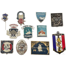 Eleven badges, France / East Asia, 1st half 20th century