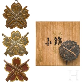 Four shooting badges, Meiji and Showa periods