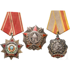 Three Soviet awards, since 1943