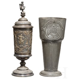 Two shooting trophies made of pewter