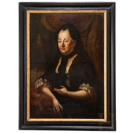 Empress Maria Theresia (1717 - 1780) - portrait painting in black mourning clothes