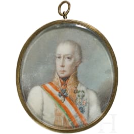 Emperor Franz I (1768 - 1835) - fine miniature portrait of 1822